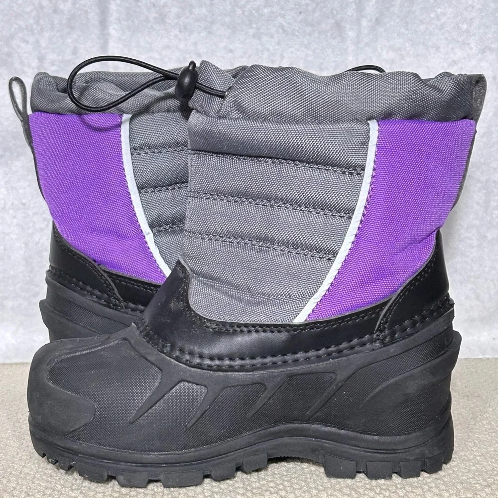 Itasca Cerebus Toddlers/Kids Grey/Purple Insulated Waterproof Winter Boots SZ 12